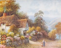 Vintage cottage, cabin, and mill scenes 1910s-1940s